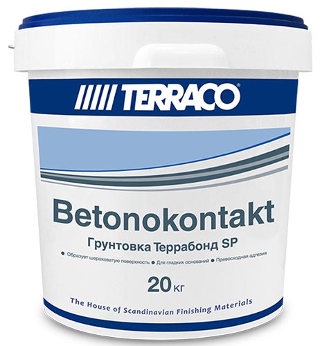Адгезионная грунтовка Terraco бетоноконтакт Terrabond SP Крупнозернистый розовый, для слабо впитывающих оснований 20 кг ведро